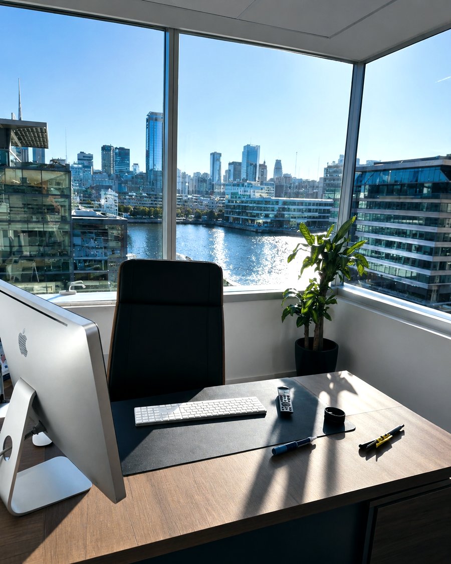 Consultorio con vista al río en Puerto Madero